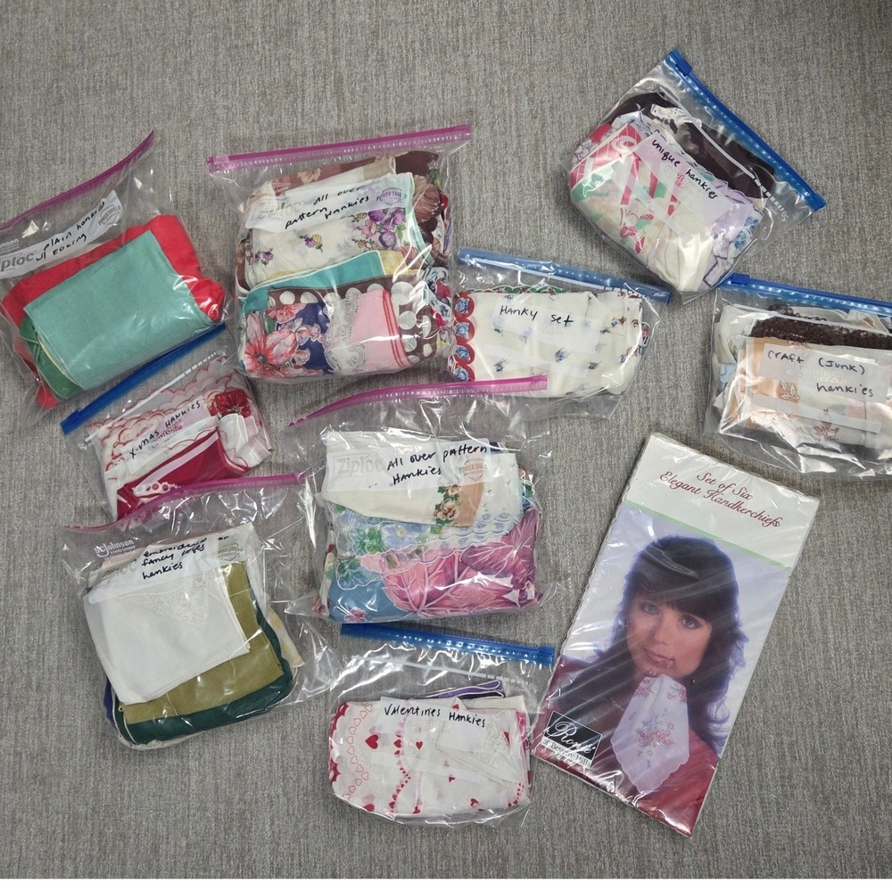 Vintage Handkerchief Lot Floral Christmas Valentines Lace Embroidered Sets 100+
